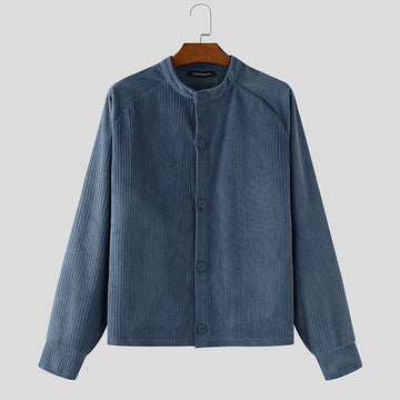 AIDASE  -  Men Jackets Solid Color Corduroy Long Sleeve Button Coats Men Streetwear Spring Autumn Fashion Casual Male Jackets S-5XL aidase-shop